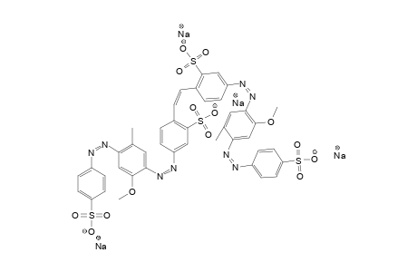 Kondensationsprod. aus 2-methyl-5-methoxy-4-aminoazobenzol-4'-sulfonacid U.4,4'-dinitrostilben-2,2'-disulfonacid