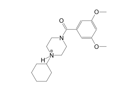 1-cyclohexyl-4-(3,5-dimethoxybenzoyl)piperazin-1-ium