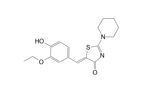 4(5H)-thiazolone, 5-[(3-ethoxy-4-hydroxyphenyl)methylene]-2-(1-piperidinyl)-, (5Z)-