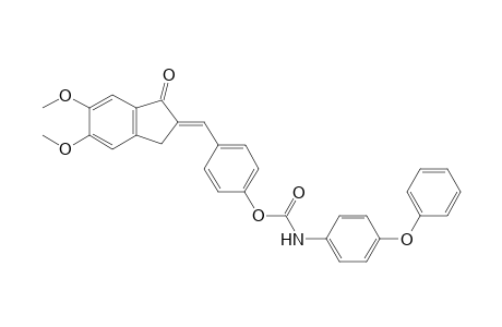 (E)-4-[(5,6-Dimethoxy-1-oxo-1,3-dihydro-2H-inden-2-ylidene)methyl]phenyl (4-phenoxyphenyl) carbamate
