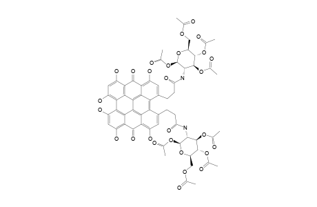 #4;10,11-BIS-(N-(D-TETRAHYDRO-2,4,5-TRIACETOXY-6-(ACETOXYMETHYL)-2H-PYRAN-3-YL)-CARBAMOYLETHYL)-1,3,4,6,8,13-HEXAHYDROXY-PHENANTHRO-[1,10,9,8-OPQRA]-PER