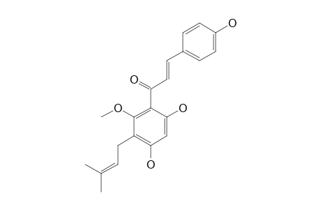 4,4',6'-TRIHYDROXY-2'-METHOXY-2'-METHOXY-3'-PRENYLCHALCONE;2'-O-METHYL-3'-PRENYLCHALCONARINGENIN;XANTHOFLORIANOL