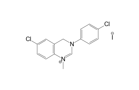 6-chloro-3-(p-chlorophenyl)-3,4-dihydro-1-methylquinazolinium iodide