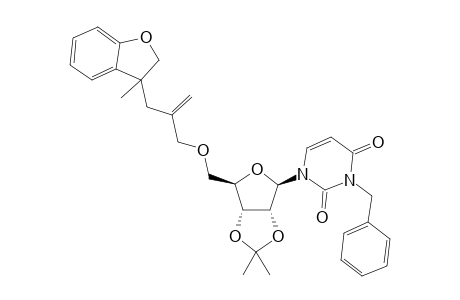 1-{(2R,3R,4R,5R)-3,4-(Isopropylidenedioxy)-5-[3-(3-methyl-2,3-dihydrobenzofuran-3-yl)-2-methylenepropyloxymethyl]tetrahydrofuran-2-yl}-3-benzyl-1,2,3,4-tetrahydropyrimidin-2,4-dione