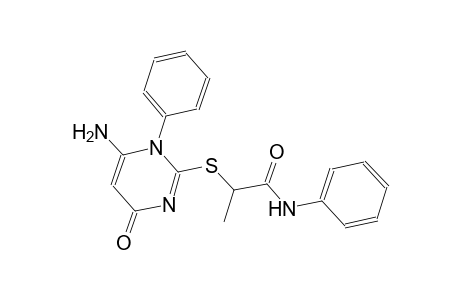 2-[(6-amino-4-oxo-1-phenyl-1,4-dihydro-2-pyrimidinyl)sulfanyl]-N-phenylpropanamide