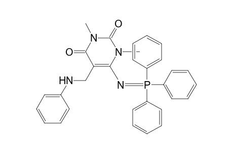 2,4(1H,3H)-Pyrimidinedione, 1,3-dimethyl-5-[(phenylamino)methyl]-6-[(triphenylphosphoranylidene)amino]-