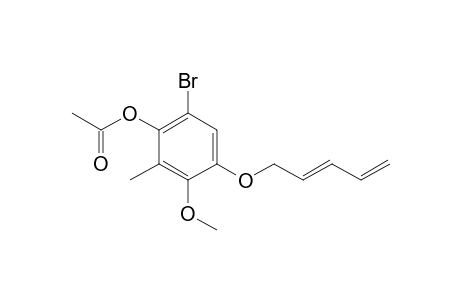 Phenol, 6-bromo-3-methoxy-2-methyl-4-(2,4-pentadienyloxy)-, acetate, (E)-