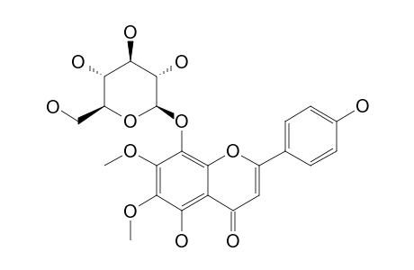 ISOTHYMUSIN-8-O-GLUCOPYRANOSIDE;8-O-BETA-D-GLUCOPYRANOSYLOXY-5,4'-DIHYDROXY-6,7-DIMETHOXYFLAVONE