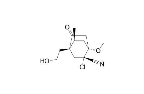 2-Chloro-4-(2'-hydroxyethyl)-1-methoxy-8-methyl-5-oxobi-cyclo[2.2.2]octane-2-carbonitrile