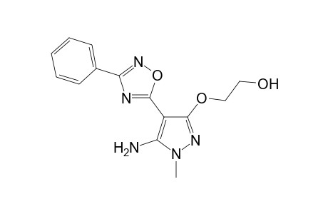 2-Amino-3-[(2'-hydroxyethoxy)-4'-( 9"-phenyl-7",8",10"-oxadiazol-6"-yl)]-1-methylpyrazole