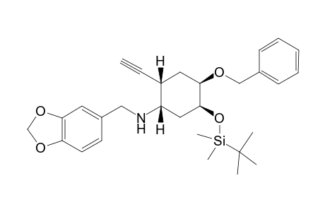 Benzo[1,3]dioxol-5-ylmethyl-[(1S,2S,4R,5S)-4-benzyloxy-5-(tert-butyl-dimethyl-silanyloxy)-2-ethynyl-cyclohexyl]-amine
