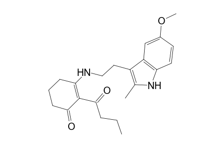 2-Butanoyl-3-[2-(5-methoxy-2-methyl-1H-indol-3-yl)ethylamino]cyclohex-2-en-1-one