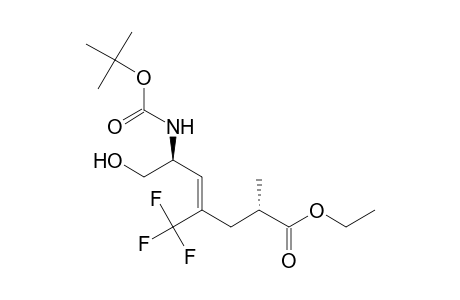 Ethyl (2S,6S)-6-tert-butoxycarbonylamino-7-hydroxy-2-methyl-4-(-trifluoromethyl)hept-4-enoate