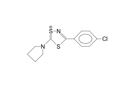 3-(4-Chloro-phenyl)-5-(1-pyrrolidinyl)-1,4,2-dithiazolium cation