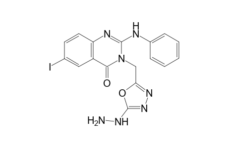 3-((5-(hydrazinyl)-1,3,4-oxadiazol-2-yl)methyl)-6-iodo-2-(phenylamino)quinazolin-4(3H)-one