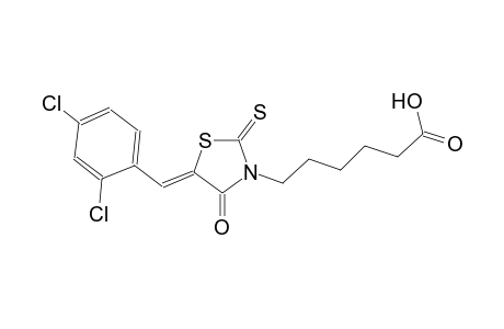 6-[(5Z)-5-(2,4-dichlorobenzylidene)-4-oxo-2-thioxo-1,3-thiazolidin-3-yl]hexanoic acid