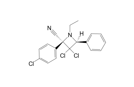 3,3-Dichloro-2-(4-chlorophenyl)-2-cyano-1-ethyl-4-phenylazetidine