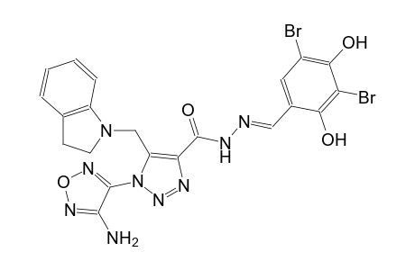 1-(4-amino-1,2,5-oxadiazol-3-yl)-N'-[(E)-(3,5-dibromo-2,4-dihydroxyphenyl)methylidene]-5-(2,3-dihydro-1H-indol-1-ylmethyl)-1H-1,2,3-triazole-4-carbohydrazide