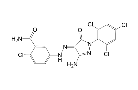 5-{(2E)-2-[3-amino-5-oxo-1-(2,4,6-trichlorophenyl)-1,5-dihydro-4H-pyrazol-4-ylidene]hydrazino}-2-chlorobenzamide