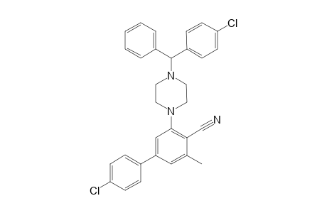 4-(4-Chlorophenyl)-2-methyl-6-[4-[(4-chllorophenyl)(phenyl)methyl]piperazinyl-1-yl]benzonitrile