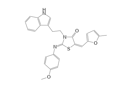 (2Z,5E)-3-[2-(1H-indol-3-yl)ethyl]-2-[(4-methoxyphenyl)imino]-5-[(5-methyl-2-furyl)methylene]-1,3-thiazolidin-4-one