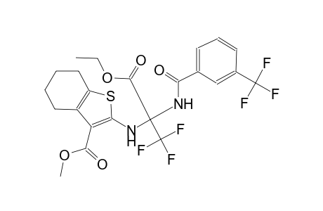 1-Benzothiophene-3-carboxylic acid, 2-[[1-(ethoxycarbonyl)-2,2,2-trifluoro-1-[[3-(trifluoromethyl)benzoyl]amino]ethyl]amino]-4,5,6,7-tetrahydro-, methyl ester
