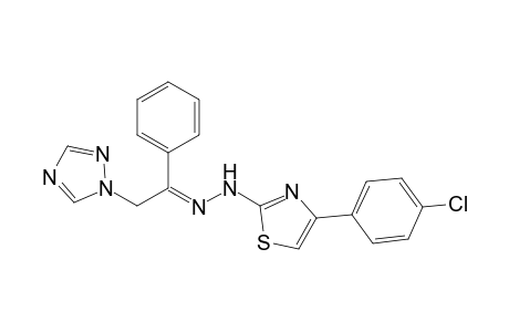 4-(4-Chlorophenyl)-N-[(E)-[1-phenyl-2-(1,2,4-triazol-1-yl)ethylidene]amino]-1,3-thiazol-2-amine