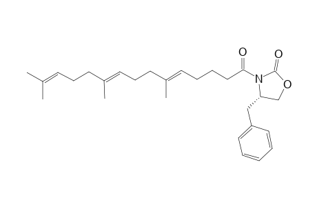 (4S,5'E,9'E)-3-(1'-Oxo-6',10',14'-trimethylpentadeca-5',9',13'-trienyl)-4-benzoxazolidin-2-one