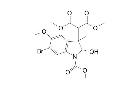 Dimethyl 2-(6-bromo-1-carbomethoxy-2-hydroxy-5-methoxy-3-methyl-2,3-dihydro-1H-indol-3-yl)malonate