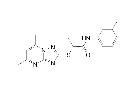 2-(5,7-dimethyl-[1,2,4]triazolo[1,5-a]pyrimidin-2-ylthio)-N-m-tolylpropanamide