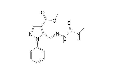 1H-Pyrazole-4-carboxylic acid, 5-[[2-[(methylamino)carbonothioyl]hydrazono]methyl]-1-phenyl-, methyl ester