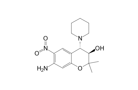 trans-7-Amino-3,4-dihydro-2,2-dimethyl-6-nitro-4-(piperidin-1-yl)-2H-1-benzopyran-3-ol