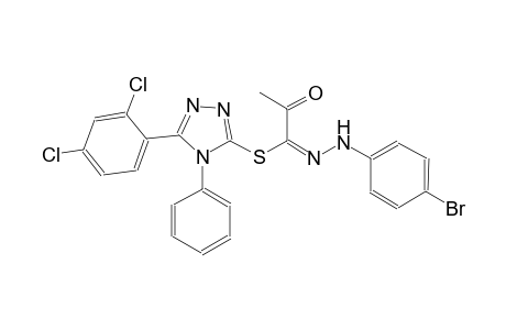 5-(2,4-dichlorophenyl)-4-phenyl-4H-1,2,4-triazol-3-yl (1E)-N-(4-bromophenyl)-2-oxopropanehydrazonothioate