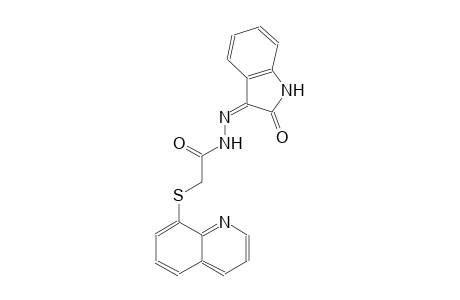 N'-[(3Z)-2-oxo-1,2-dihydro-3H-indol-3-ylidene]-2-(8-quinolinylsulfanyl)acetohydrazide