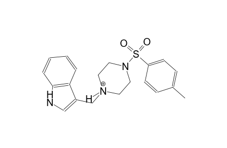 1-(1H-indol-3-ylmethyl)-4-[(4-methylphenyl)sulfonyl]piperazin-1-ium