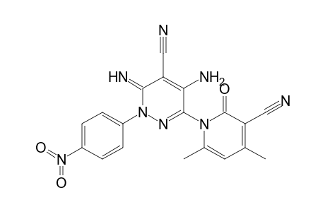 5-Amino-6-(3-cyano-4,6-dimethyl-2-oxopyridin-1(2H)-yl)-3-imino-2-(4-nitrophenyl)-2,3-dihydropyridazine-4-carbonitrile