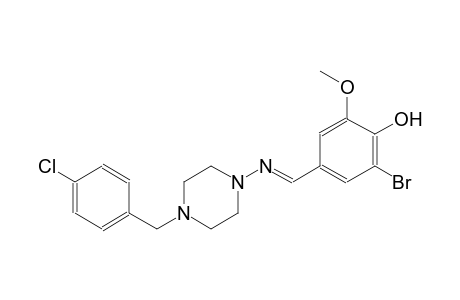 phenol, 2-bromo-4-[(E)-[[4-[(4-chlorophenyl)methyl]-1-piperazinyl]imino]methyl]-6-methoxy-