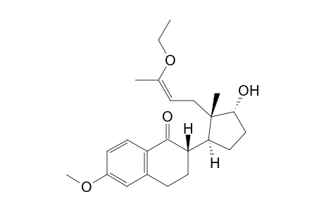 E-2-(3'-Hydroxy-2'-(3"-ethoxybut-2"-enyl)-2'-methyl-cyclopentyl)-6-methoxy-3,4-dihydro-2H-naphthalen-1-one