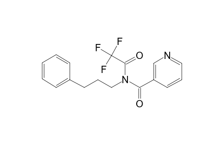 N-(3-Phenylpropyl)pyridine-3-carboxamide, tfa derivative