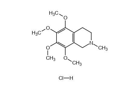 2-methyl-1,2,3,4-tetrahydro-5,6,7,8-tetramethoxyisoquinoline, hydrochloride
