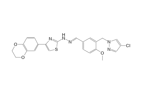 3-[(4-chloro-1H-pyrazol-1-yl)methyl]-4-methoxybenzaldehyde [4-(2,3-dihydro-1,4-benzodioxin-6-yl)-1,3-thiazol-2-yl]hydrazone