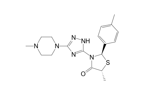 (trans)-5-methyl-3-(3-(4-methylpiperazin-1-yl)-1H-1,2,4-triazol-5-yl)-2-p-tolylthiazolidin-4-one