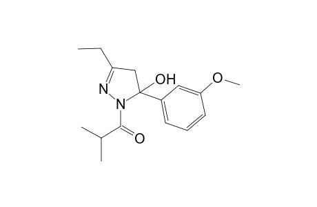 1-[3-ethyl-5-(3-methoxyphenyl)-5-oxidanyl-4H-pyrazol-1-yl]-2-methyl-propan-1-one