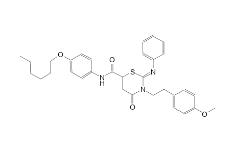 (2Z)-N-[4-(hexyloxy)phenyl]-3-[2-(4-methoxyphenyl)ethyl]-4-oxo-2-(phenylimino)tetrahydro-2H-1,3-thiazine-6-carboxamide