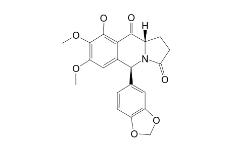 7,8-DIMETHOXY-9-HYDROXY-5-(3',4'-METHYLENEDIOXYPHENYL)-1,2,3,5,10,10A-HEXAHYDROBENZ-[F]-INDOLIZINE-3,10-DIONE