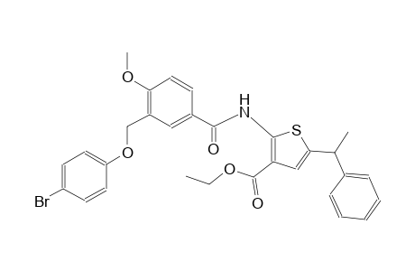 ethyl 2-({3-[(4-bromophenoxy)methyl]-4-methoxybenzoyl}amino)-5-(1-phenylethyl)-3-thiophenecarboxylate