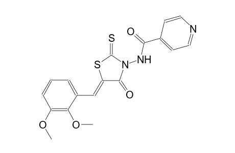 N-[(5Z)-5-(2,3-dimethoxybenzylidene)-4-oxo-2-thioxo-1,3-thiazolidin-3-yl]isonicotinamide
