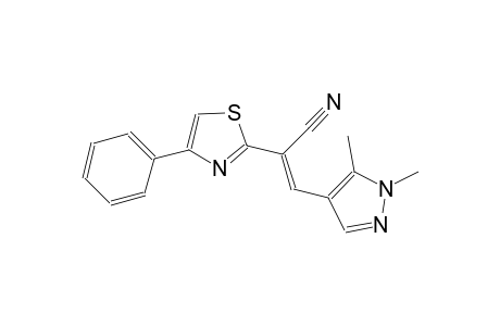 (2E)-3-(1,5-dimethyl-1H-pyrazol-4-yl)-2-(4-phenyl-1,3-thiazol-2-yl)-2-propenenitrile