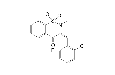 4H-1,2-benzothiazin-4-one, 3-[(2-chloro-6-fluorophenyl)methylene]-2,3-dihydro-2-methyl-, 1,1-dioxide, (3E)-