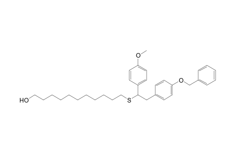 11-[1-(4-methoxyphenyl)-2-(4-phenylmethoxyphenyl)ethyl]sulfanylundecan-1-ol